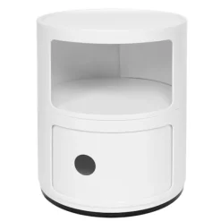 2-lags moderne sengebord, soveværelse, sidebord, multifunktionel rund opbevaringsenhed