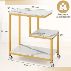 3-lags rullebord – marmorlook, G-formet design