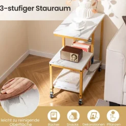3-lags rullebord – marmorlook, G-formet design