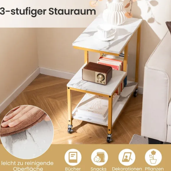 3-lags rullebord – marmorlook, G-formet design