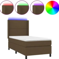 Lamelbund - Eksklusiv Hjem - 90x200cm - Polyesterstof - Farvet LED-stripe