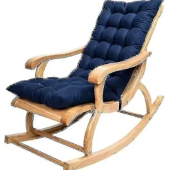 Lang Foldbar Recliner Gyngestol Bomulds Pude Blød Pude Bambus Stol Pude Træ Foldbar