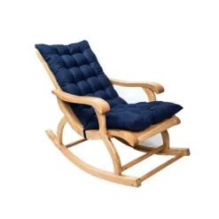 Lang Folding Recliner Gyngestol Bomulds Pude Pludspude Bambus Stol Pude Træ Folding