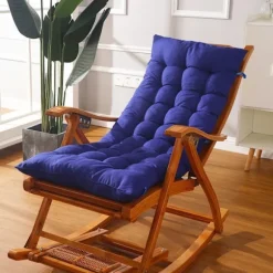Lang Folding Recliner Gyngestol Bomulds Pude Pludspude Bambus Stol Pude Træ Folding