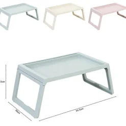Laptop Seng Bakke Bord Sammenklappeligt Seng Bord Morgenmad Servering Hjem Soveværelse Beige 68.00X35.80X27.50CM 1 Sæt-WELLNGS white