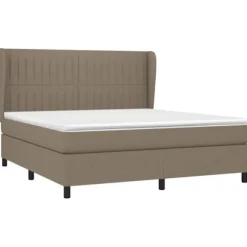 Lattenramme med madras - Taupe 180x200 cm - Justerbar hovedgærde - 2 pladser - Pocketfjedre