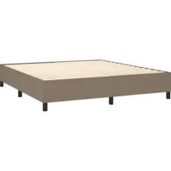 Lattenramme med madras - Taupe 180x200 cm - Justerbar hovedgærde - 2 pladser - Pocketfjedre
