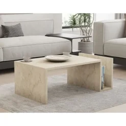 Lavbord - MEMO - Rektangulær - Marmor Travertin effekt - 86,8 x 32,4 x 50 cm Travertineffekt