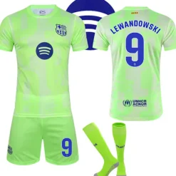 Lavpris kampagne! 24-25 Barcelona udebanetrøjer fodboldtøj børn nr. 9 Lewandowski XXL