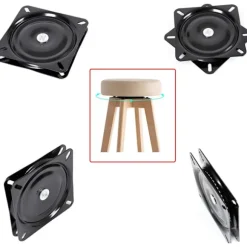 Lazy Susan firkantet leje, 16 cm, drejelig bund, til møbler, sofa, tv og barstol, sort