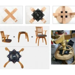 Lazy Susan firkantet leje, 16 cm, drejelig bund, til møbler, sofa, tv og bar