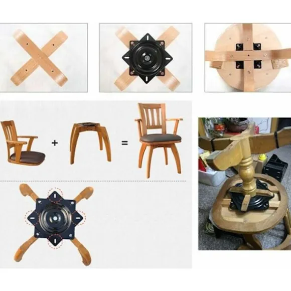 Lazy Susan firkantet leje, 16 cm, drejelig bund, til møbler, sofa, tv og bar