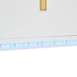 LED Skænk 150 cm Bred Med 2 Døre & 2 Skuffer, Multifunktionel Kommode & Highboard Med Belysning White