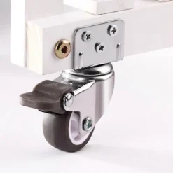 L-formet Plade Drejeligt Hjul Kugleleje L-Clip Side Monteringsplade TPE Gummi [db] Universal 1 inch