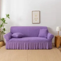 Lilla nederdelsstil, elastisk 1-delt sæt med plisseret sofaovertræk