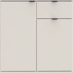 Lille opbevaringsmøbel - buffet - GANYMEDE - 2 døre - 1 skuffe - Sand - 80,1 x 34,1 x 82,3 cm Sand