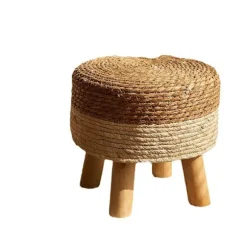 Lille osmannisk puf, fodskammel i pastoral stil, træ sofaskamler,