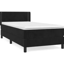 Lit - Maison Exclusive - Rammemad - Pocketfjedre madras - Sort fløjl 90x190 cm