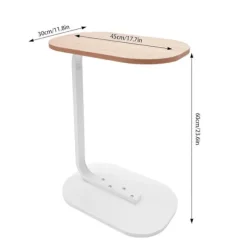 [LLC] C-formet sidebord Fritstående sofabord Log White