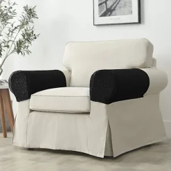 Lænestol armlænsbeskyttere stretch sofa armlænsbeskyttere armlænsbetræk til stole (FMY) Black