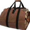 Logbærer Træbærepose med Håndtag Holdbar Vokset Lærred Logbærer Stor Logtaske Indendørs Camping Logbærer 99 x 41 cm Kaffe (ls)