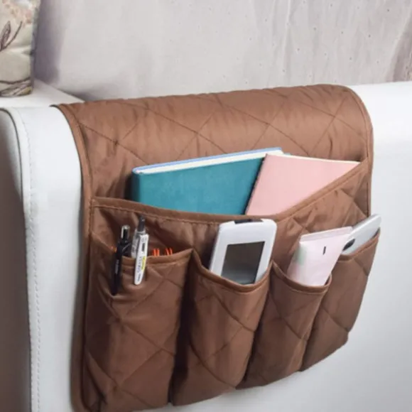 5-lommers Sofa Opbevaring Armlæns Organizer Hængende Sengepose-FA- Grey