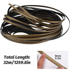 32m Patio Møbler Reparation Høj Styrke Plast Rattan Flet Kit Flad Bærbar Ny Gold