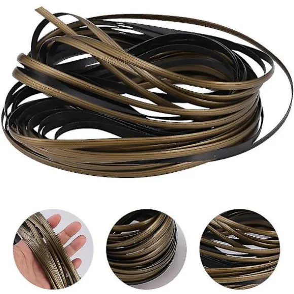 32m Patio Møbler Reparation Høj Styrke Plast Rattan Flet Kit Flad Bærbar Ny Gold