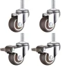M10 Svingbare Hjul Med Bremse, Svære Gummiløbehjul, Arbejdsborde, Møbelhjul, Gevinddiameter: 10mm, Længde 25mm, 2 Med Bremse + 2