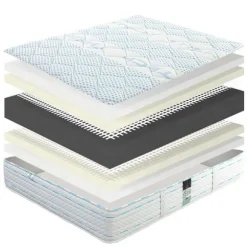Madras 140x190 cm, Thermotec, 24 cm, memoryskum, fast, sommer/vinterside + 2 puder + dyne Vit