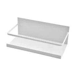 Magnetisk krydderihylde-arrangør Magnetisk hylde til køleskab til køkkenorganisation og opbevaring med kroge (hvid)