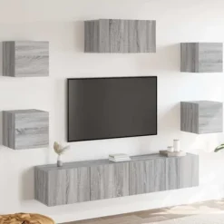 Maison Exclusive - 7 dele TV-møbel sæt Sonoma grå Ingeniørtræ Sonoma grå
