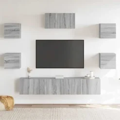 Maison Exclusive - 7 dele TV-møbel sæt Sonoma grå Ingeniørtræ Sonoma grå