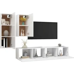 Maison Exclusive - 4 dele TV-møbel sæt Hvid Ingeniørtræ Matt vit
