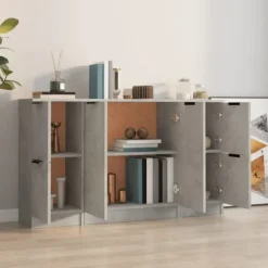 Maison Exclusive - 3 stk. buffet i grå beton og ingeniørtræ