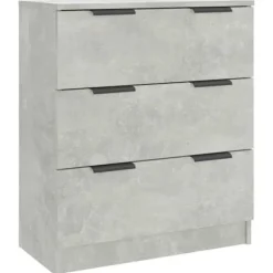 Maison Exclusive - 3 stk. buffet i grå beton og ingeniørtræ