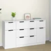 Maison Exclusive - 3 stk. Buffet Hvid Ingeniørtræ