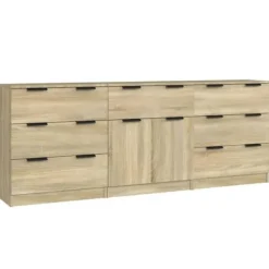 Maison Exclusive - 3 stk. Buffet Sonoma Eg Ingeniørtræ