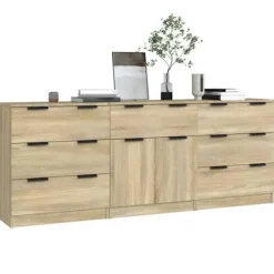 Maison Exclusive - 3 stk. Buffet Sonoma Eg Ingeniørtræ