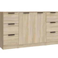 Maison Exclusive - 3 stk. Buffet Sonoma Eg Ingeniørtræ