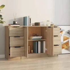Maison Exclusive - 3 stk. Buffet Sonoma Eg Ingeniørtræ