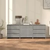 Maison Exclusive - 3 stk. buffet i grå beton og ingeniørtræ