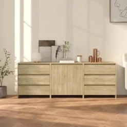 Maison Exclusive - 3 stk. Buffet Sonoma Eg Ingeniørtræ
