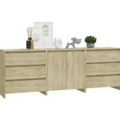 Maison Exclusive - 3 stk. Buffet Sonoma Eg Ingeniørtræ