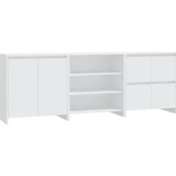 Maison Exclusive - 3 stk. Buffet Hvid Ingeniørtræ