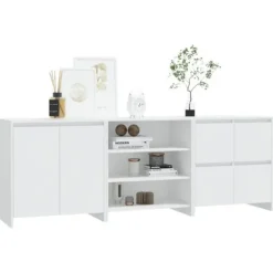 Maison Exclusive - 3 stk. Buffet Hvid Ingeniørtræ