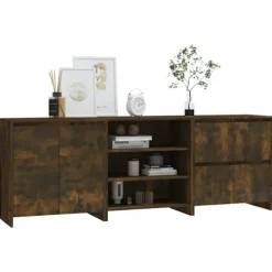 Maison Exclusive - 3 stk. Buffet i røgfyldt egetræ, ingeniørtræ