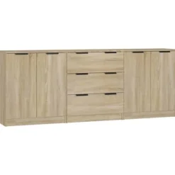 Maison Exclusive - 3 stk. Buffet Sonoma Eg Ingeniørtræ