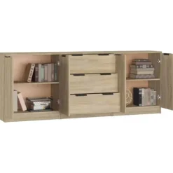 Maison Exclusive - 3 stk. Buffet Sonoma Eg Ingeniørtræ