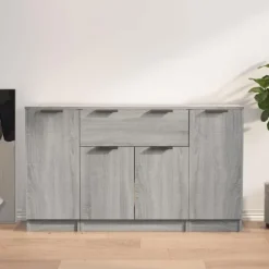 Maison Exclusive - 3 stk. buffeter Sonoma grå ingeniørtræ